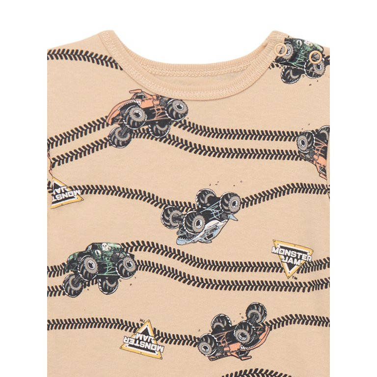 Monster Jam Baby Boys Graphic Bodysuits with Short Sleeves, 2-Pack, Sizes 0/3M-24M | Walmart (US)