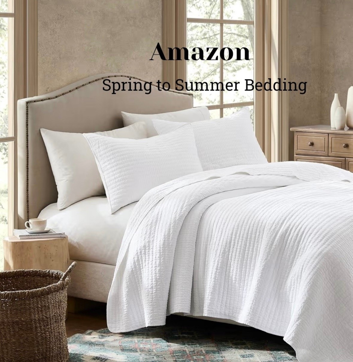 Beautiful bedding perfect for layering for spring to summer transition! More colors available. More bedroom styling and furniture ideas for primary bed, guest bedroom, teen bedroom. Neutral decor, neutral home styling. Amazon home  

#LTKHome #LTKSaleAlert