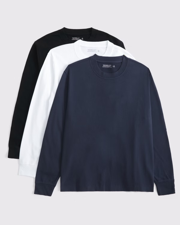Men's 3-Pack Premium Heavyweight 2.0 Tees | Men's Tops | Abercrombie.com | Abercrombie & Fitch (US)