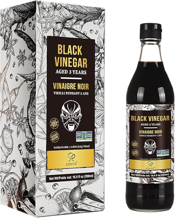 Soeos Chinkiang Vinegar 16.9 fl oz (500ml), 3 Years Aged, Naturally Fermented, Mature Aged Black ... | Amazon (US)