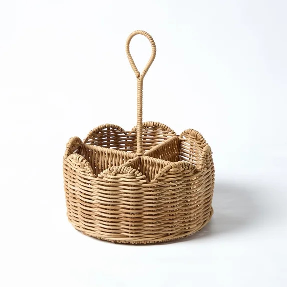Rattan Scallop Utensil Holder, Brown, 8.25" x 10.75", by My Texas House | Walmart (US)