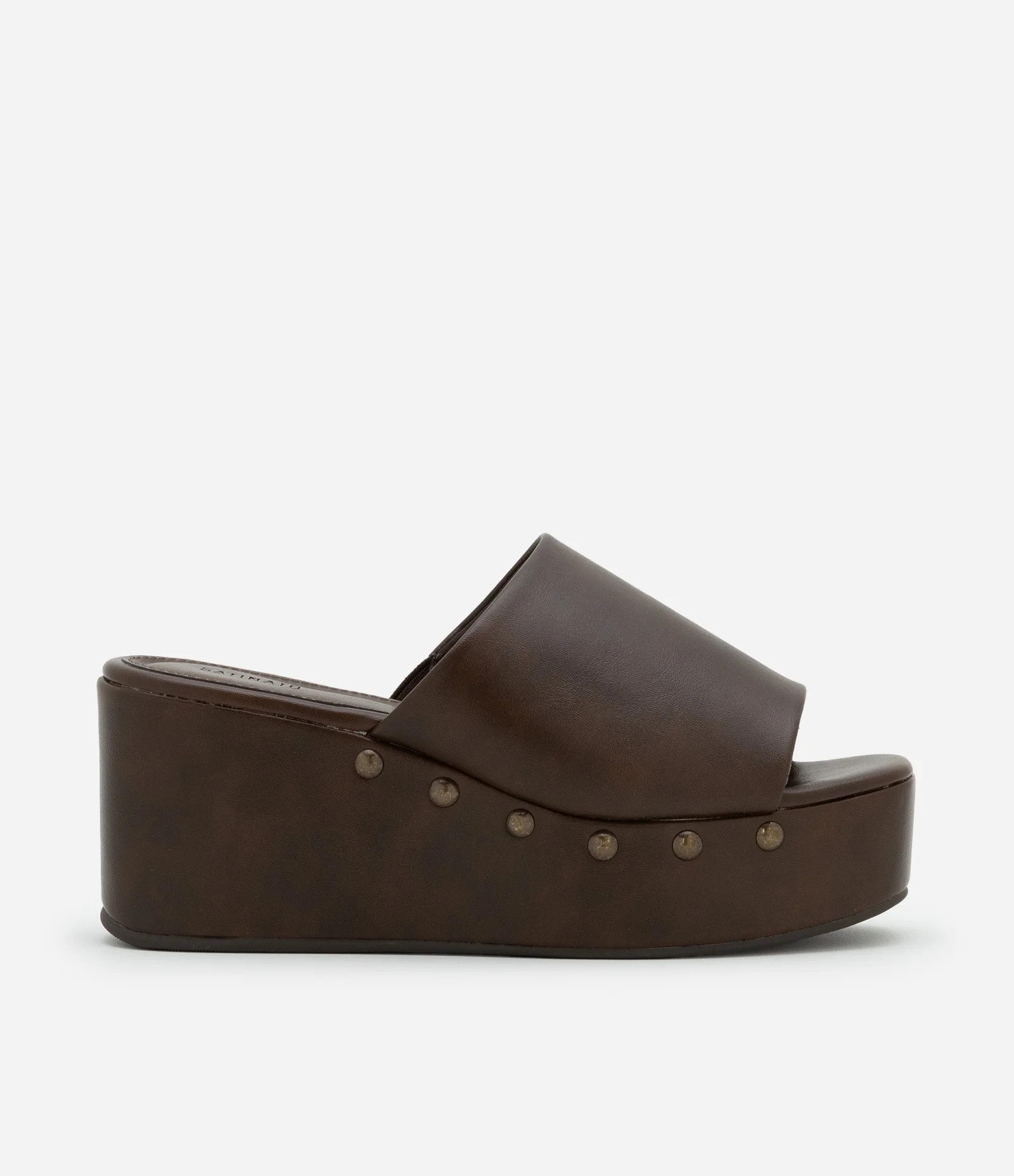 Sandália em PU Plataform com Rebites no Salto Marrom - Lojas Renner | Renner (BR)