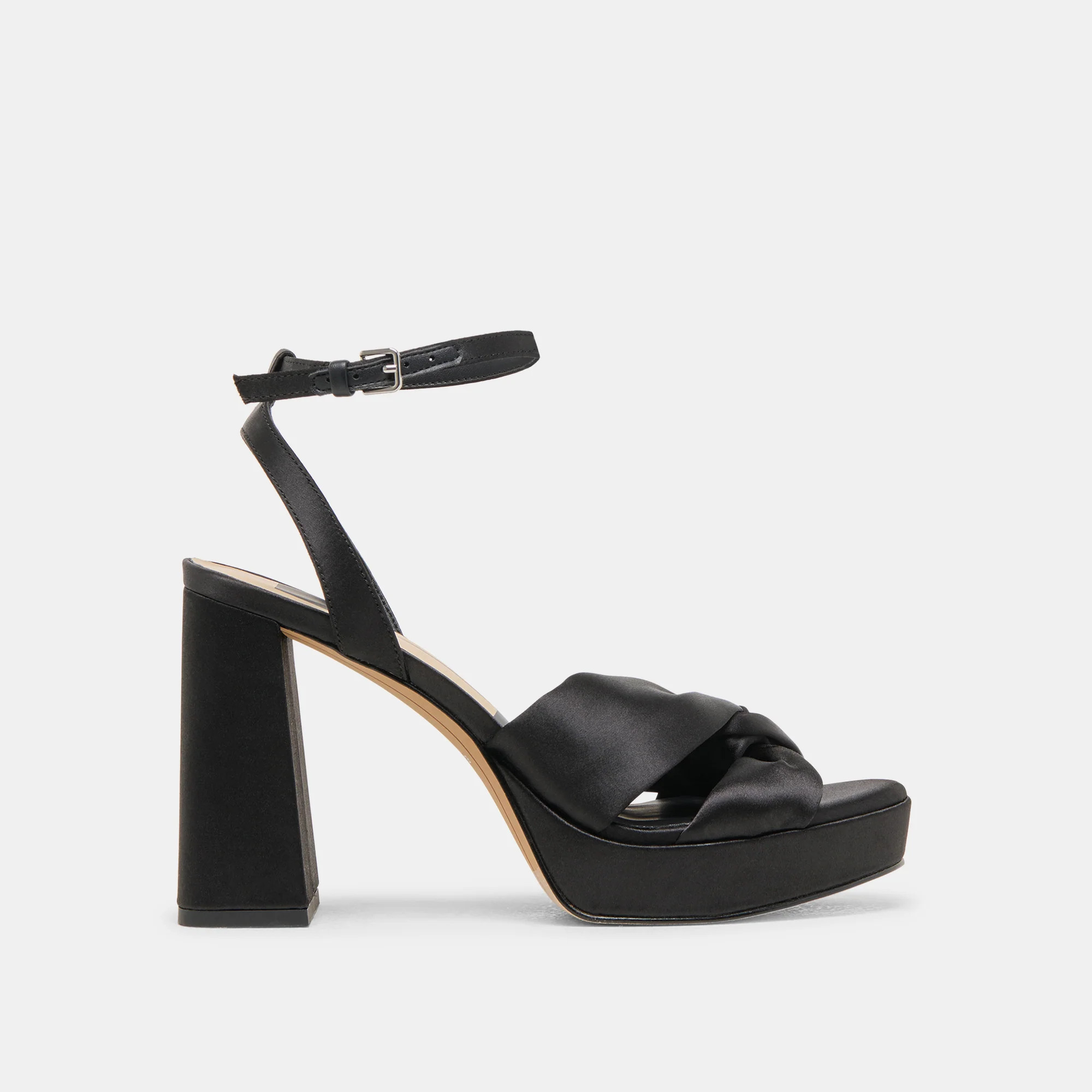 PARLO HEELS ONYX SATIN | DolceVita.com