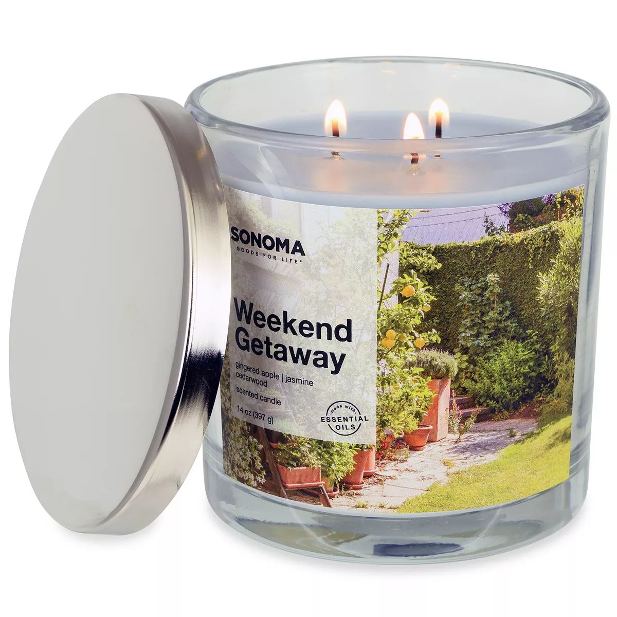 Sonoma Goods For Life® Weekend Getaway 14-oz. 3-Wick Candle Jar | Kohl's