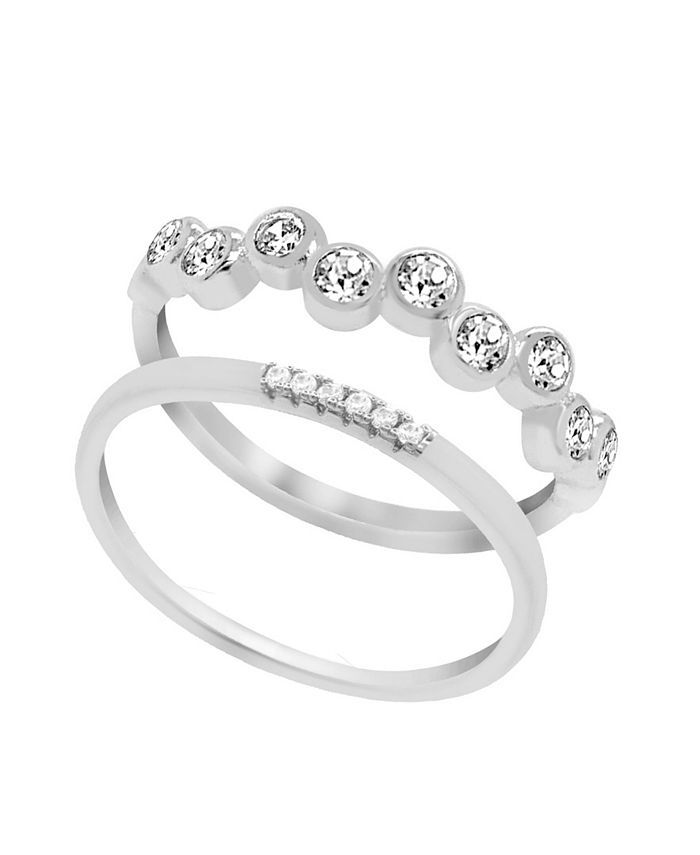 And Now This Silver Plated Imitation Cubic Zirconia Duo Ring Set & Reviews - Rings - Jewelry & Wa... | Macys (US)