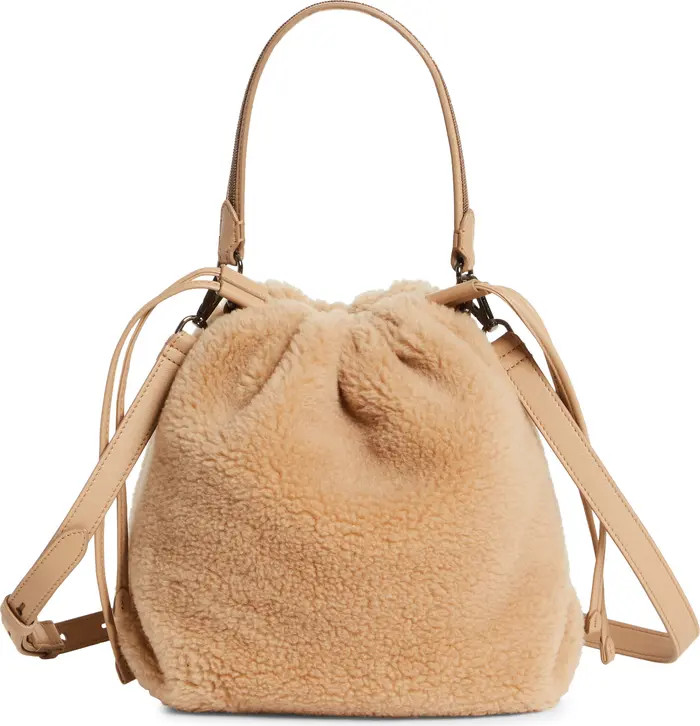 Brunello Cucinelli Genuine Shearling Bucket Bag | Nordstrom | Nordstrom