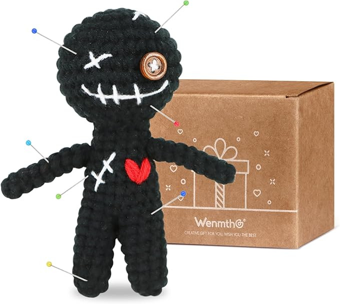Funny Positive Voodoo Doll, Emotional Support Gift, Cute Wool Crochet Doll with Needles, Stuffing... | Amazon (US)