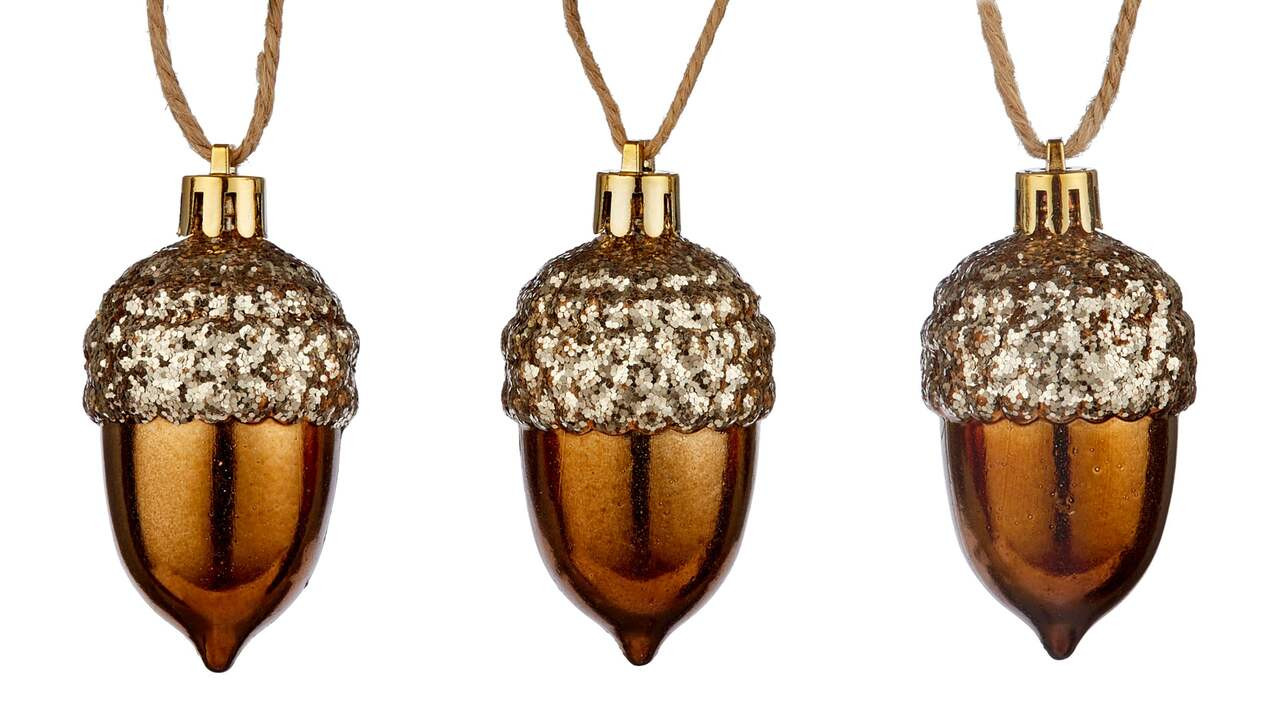 CANVAS The Night Before Christmas Trend Collection Sparkled Acorns Ornament, 3-pk | Canadian Tire