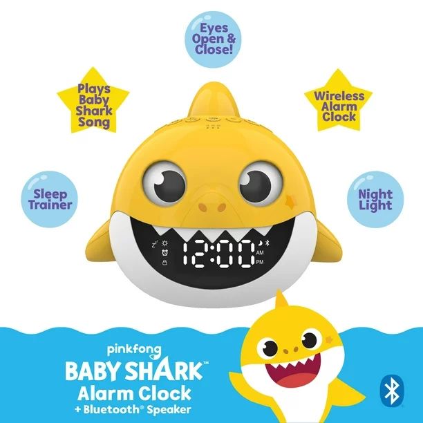 Nickelodeon Pinkfong Baby Shark Alarm Clock Sound Machine with Bluetooth Speaker and Night Light | Walmart (US)