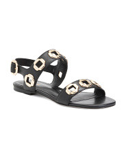 Handmade In Brazil Leather Milan Flat Sandals | Marshalls