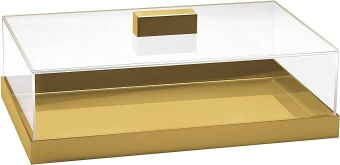 Acrylic Cake Stand | Multifunctional Serving Tray | Elegant Gold Food Tray with Clear Lid | Perfe... | Amazon (US)