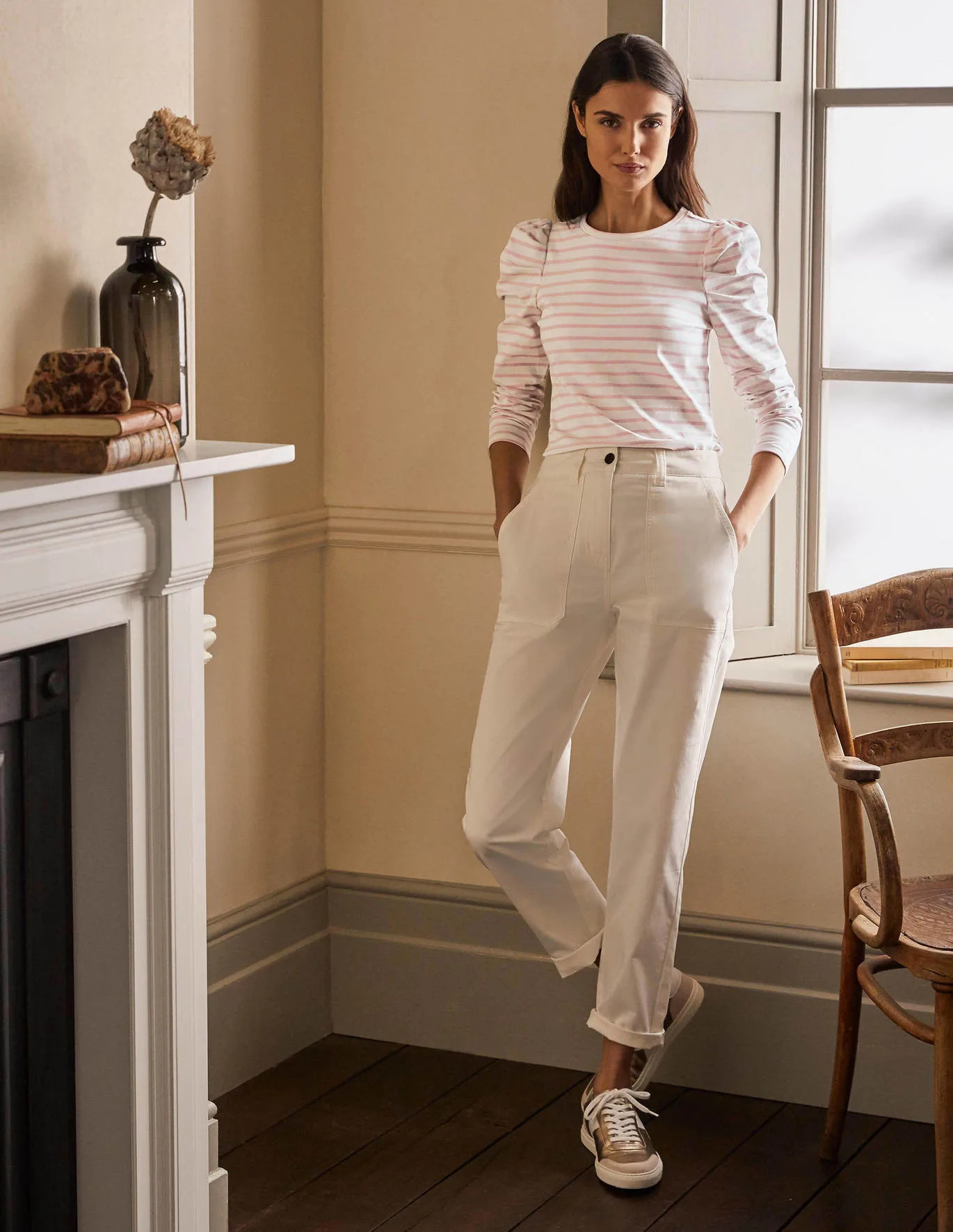 Imogen Breton - Ivory/ Navy | Boden US | Boden (US)