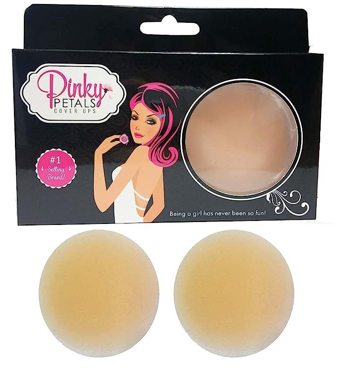 Pinky Petals Women's Nipple Cover Thin Pasties, Reusable Silicone Breast Sticky, Nude | Amazon (US)
