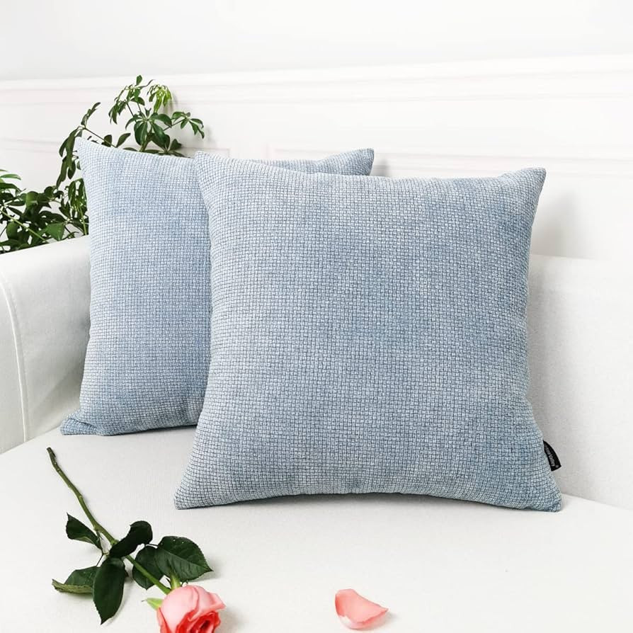 Booque Valley Pack of 2 Rough Chenille Pillow Covers，Thick Texture Solid Rustic Farmhouse Cushi... | Amazon (US)