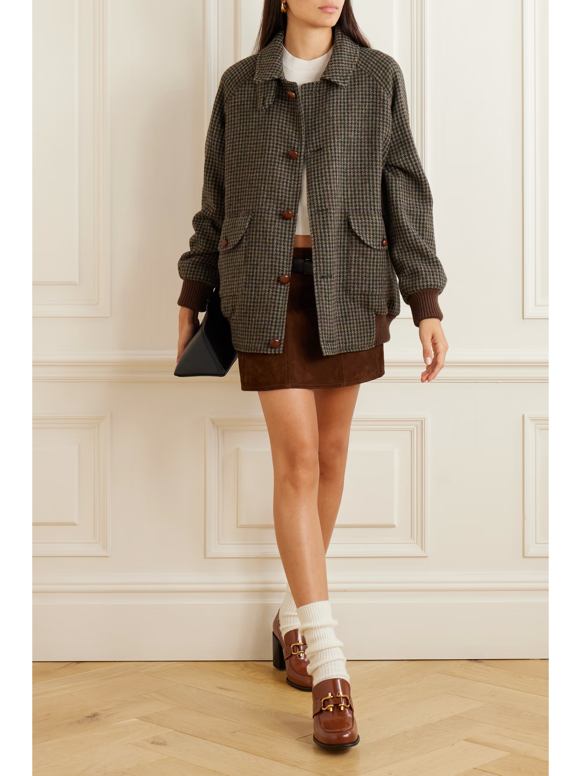 Chabo houndstooth wool-tweed bomber jacket | NET-A-PORTER (UK & EU)