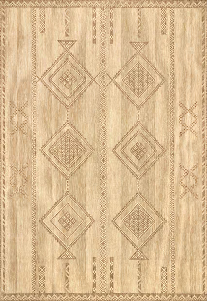 Beige Tessa Geometric Indoor-Outdoor 5' x 8' Area Rug | Rugs USA