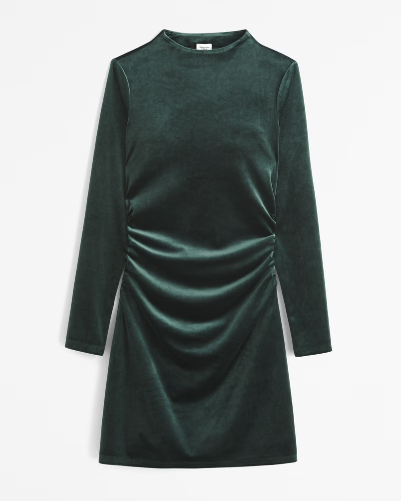 The A&F Paloma Long-Sleeve Velvet Mini Dress | Abercrombie & Fitch (US)