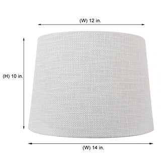 Hampton Bay Mix and Match 14 in. Dia x 10 in. H White Linen Blend Drum Table Lamp Shade DS19161 -... | The Home Depot