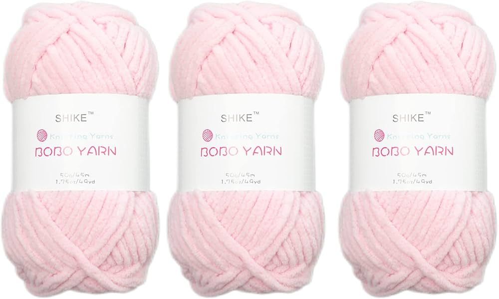 SHIKE BoBo Matte Chenille Yarn for Knitting and Crochet Baby Blanket,Weaving DIY Craft,Throw Pill... | Amazon (US)