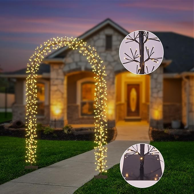 Lighted Garden Arbors Bridal Wedding Arch Backdrop Stand Outdoor Indoor Party Decoration | E Home International Inc