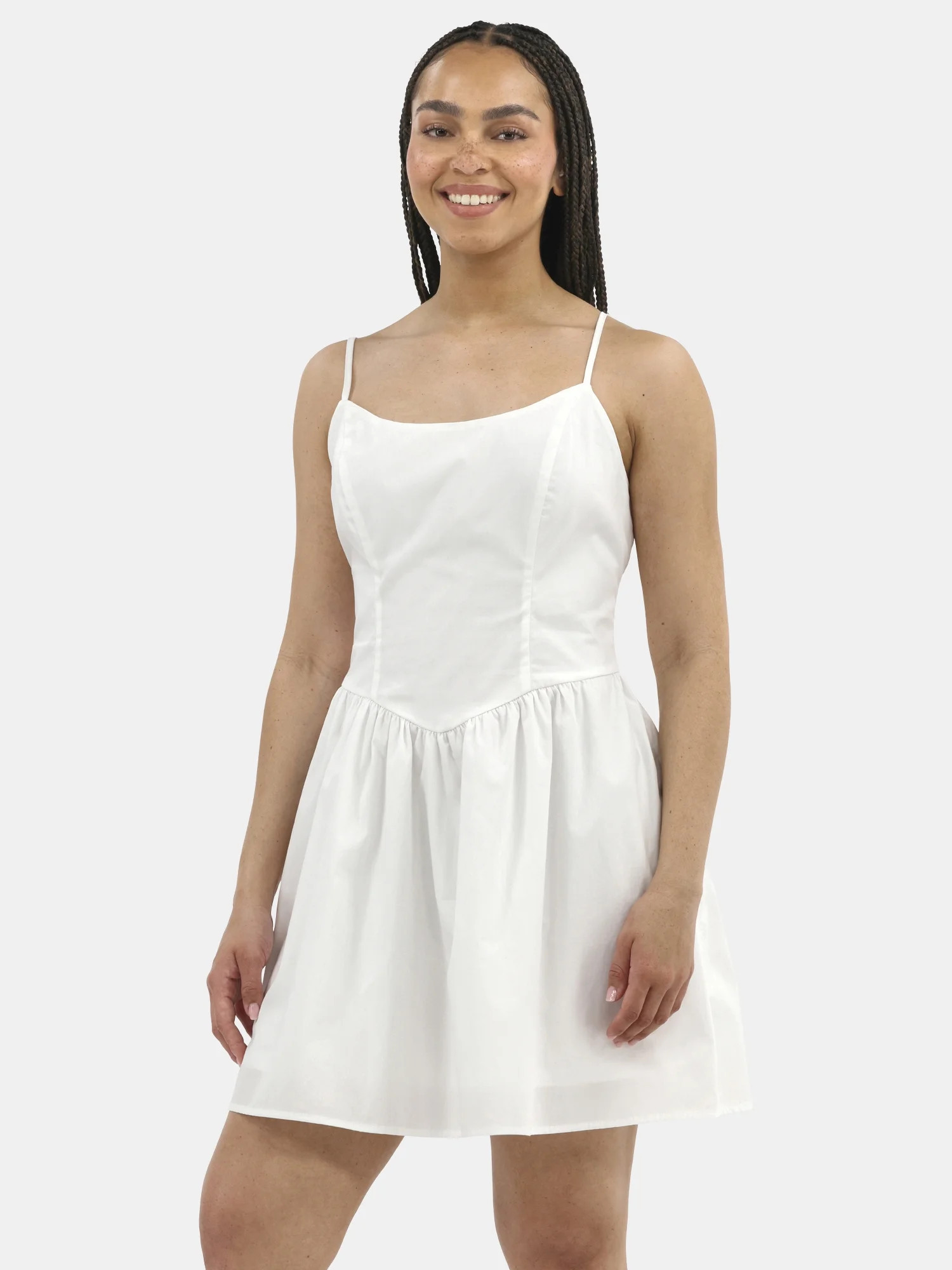 No Boundaries Seersucker Gingham Mini Dress, Women's | Walmart (US)