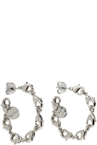 D'heygere - Silver Clasp Hoop Earrings | SSENSE