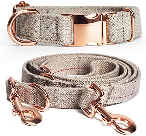 Dog Collar and Leash Set, Durable Cotton Collar with Metal Buckle and Multifunctional Leash(6.6ft... | Amazon (US)