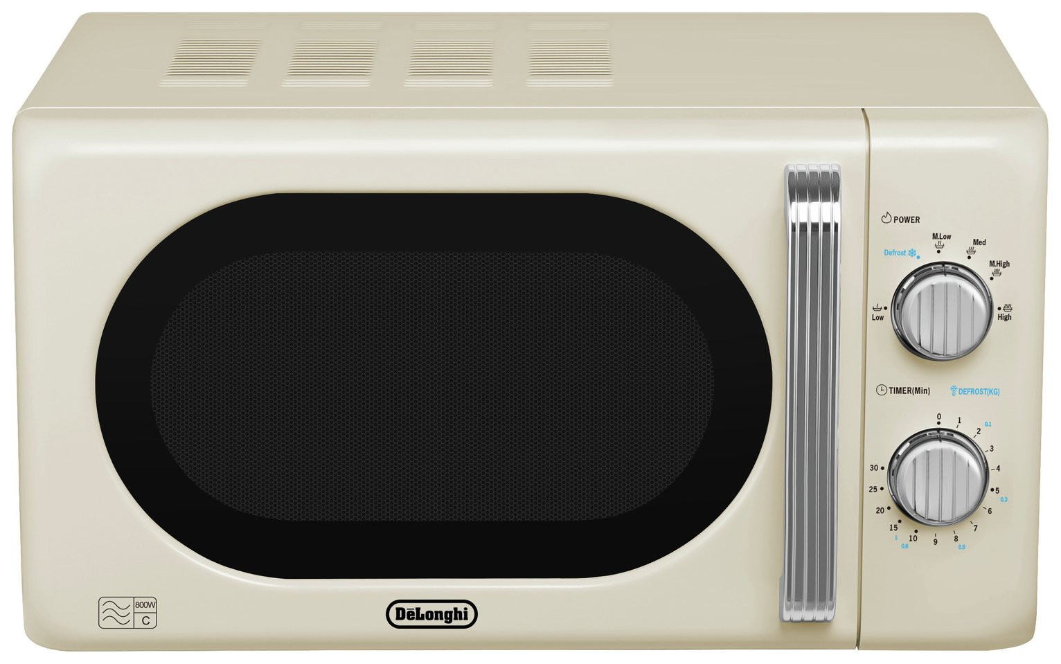 De'Longhi Argento Flora 800W Standard Microwave - Cream | argos.co.uk