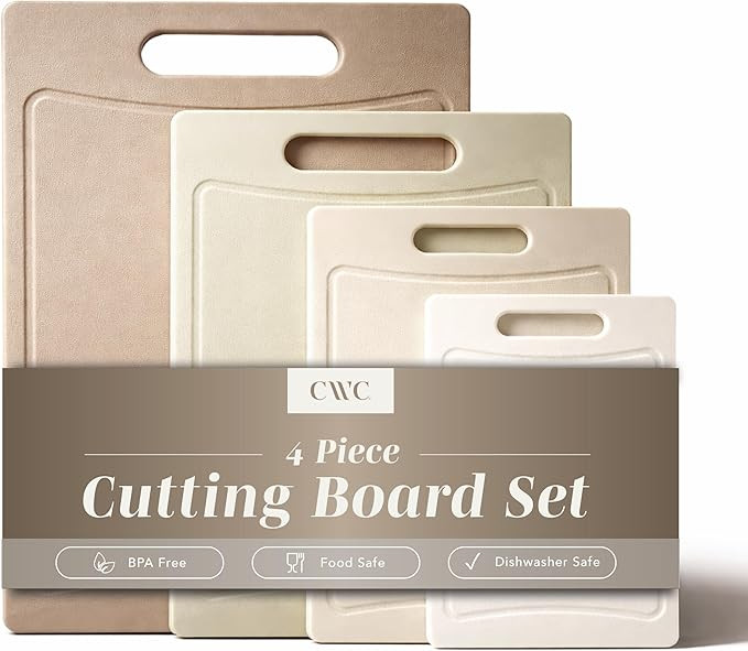 COOK WITH COLOR Non-Slip Cutting Board Set – Kitchen Essentials with Easy Grip Handle for Meat,... | Amazon (US)
