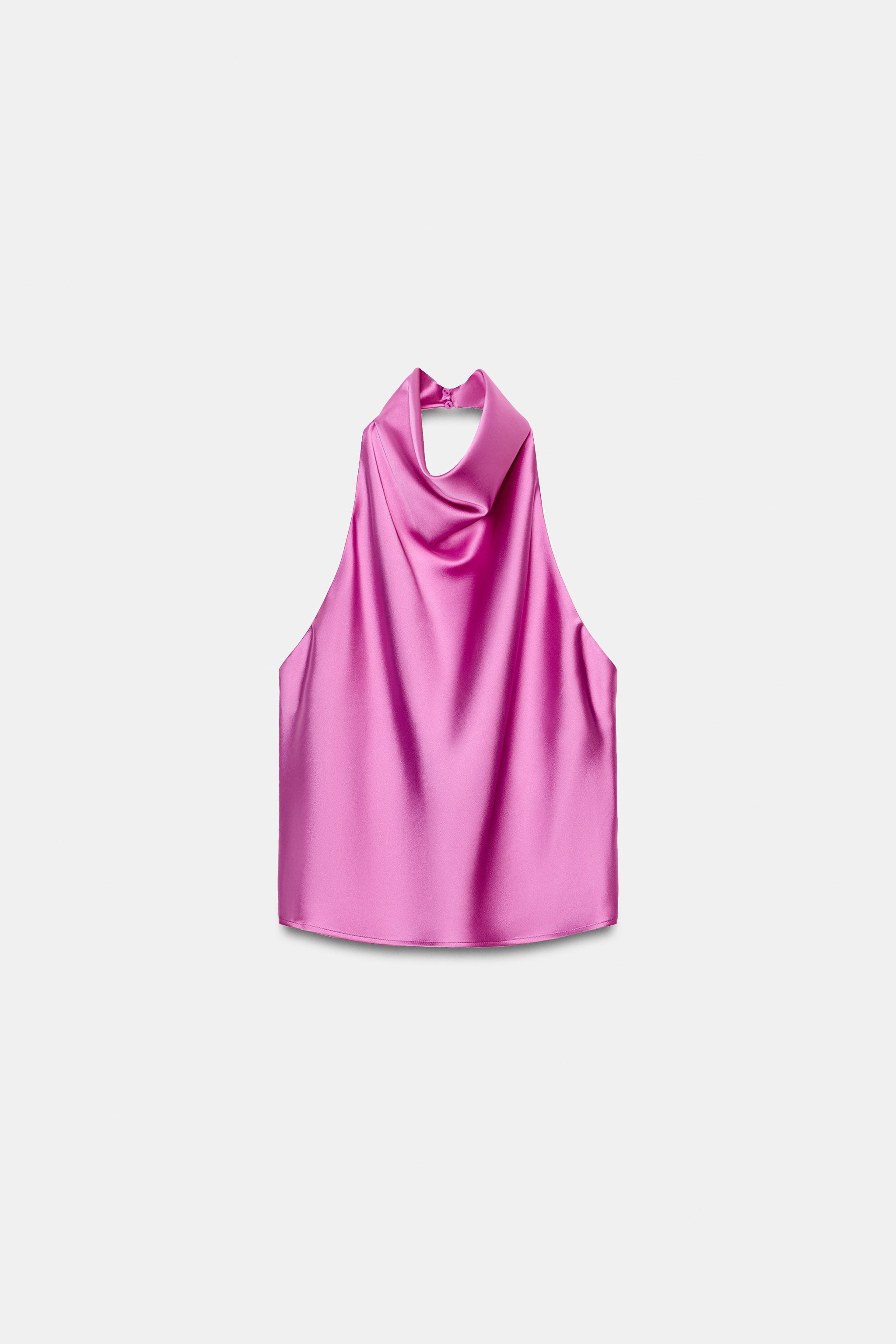 SATIN EFFECT HALTER TOP | Zara US