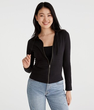 Solid Lightweight Full-Zip Hoodie | Aeropostale