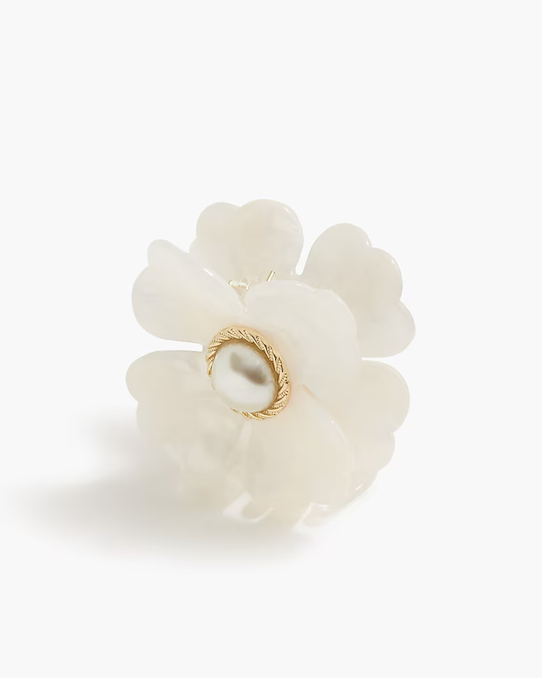 Flower pearl claw hair clip | J.Crew Factory