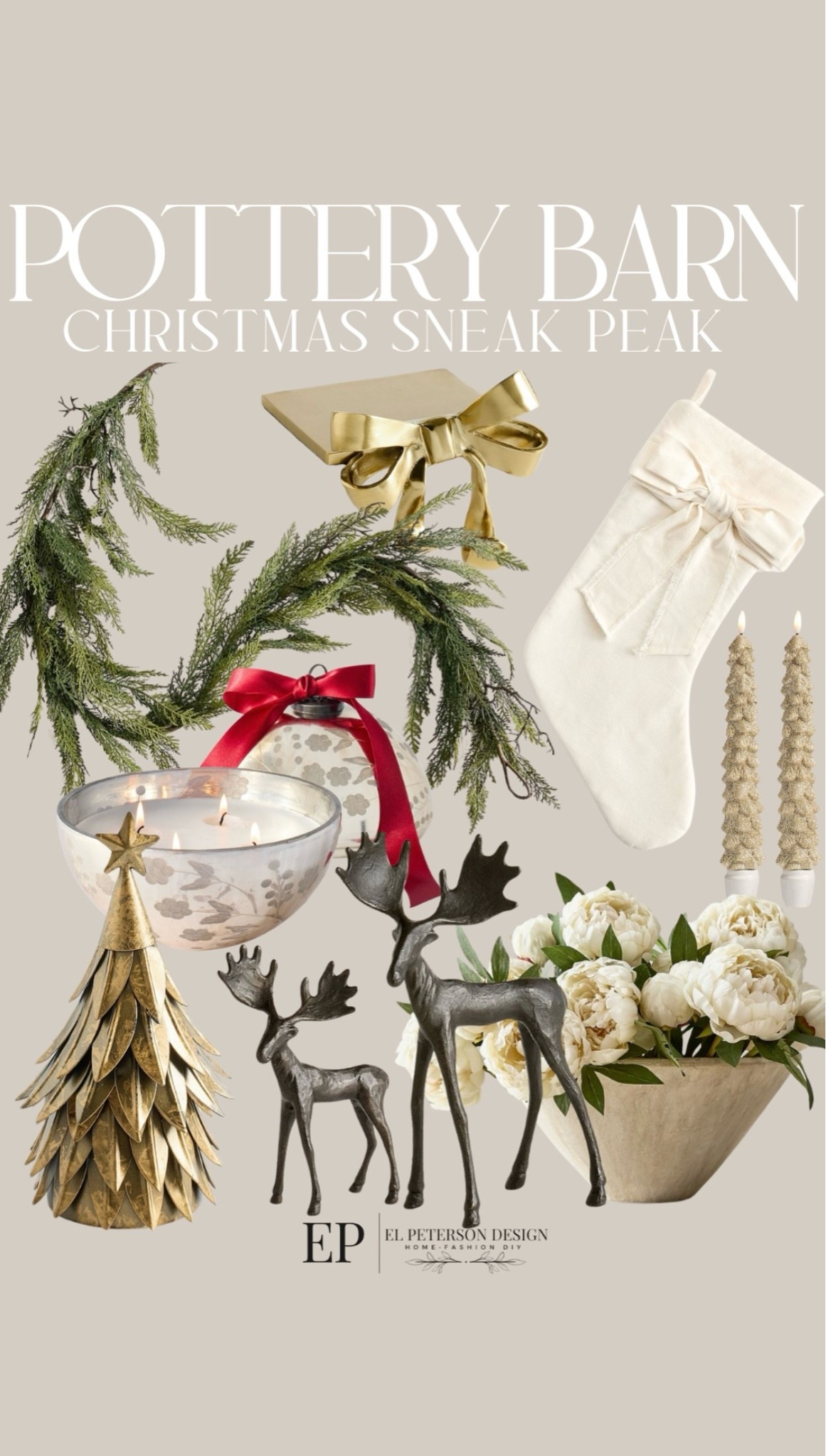 Pottery Barn
Christmas Sneak Peak
Garland
Moose
Tree
Candles
Hooks
Peonies

#LTKHome