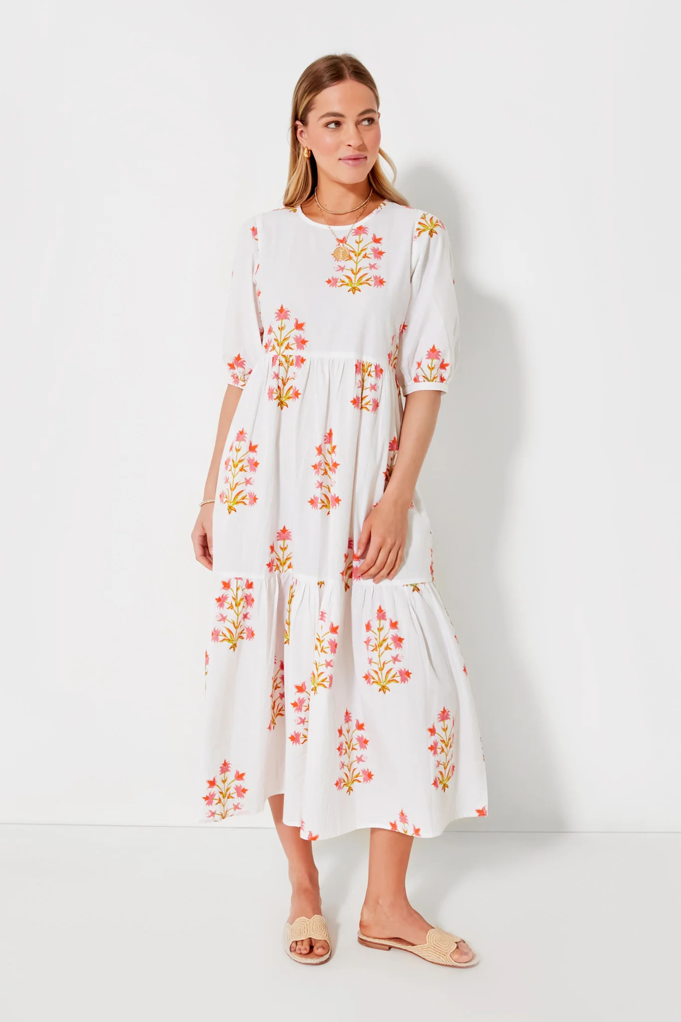 Exclusive Soft Rose and Tangerine Lily Print Gaia Dress | Tuckernuck (US)