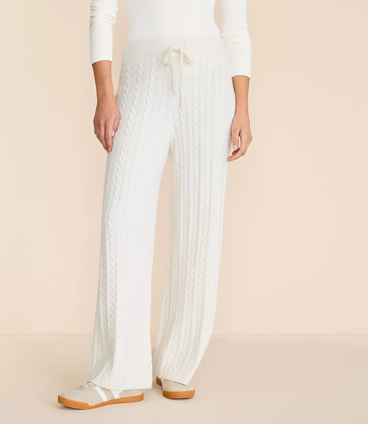 Lou & Grey Cable Sweater Wide Leg Pants | LOFT
