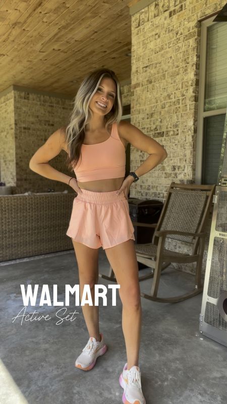 Had some questions on this set so posting again!
Bottoms are xs 
Top is small
Bottoms run TTS I would size up in the top. The small is VERY snug on me! 
Everything is lined and not see through! 
Walmart finds, active sets, lounge sets, affordable gym fits 

#LTKSeasonal #LTKActive #LTKfindsunder50