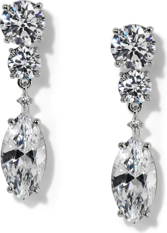 Everleigh Cubic Zirconia Double Drop Earrings | Nordstrom