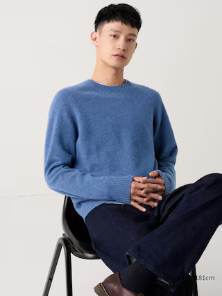 Men's Premium Lambswool Sweater Blue 2XL UNIQLO US | UNIQLO (US)