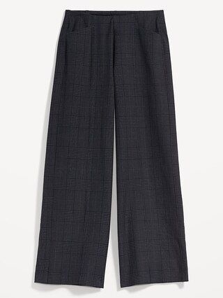 High-Waisted Plaid Pull-On Pixie Wide-Leg Pants for Women | Old Navy (US)