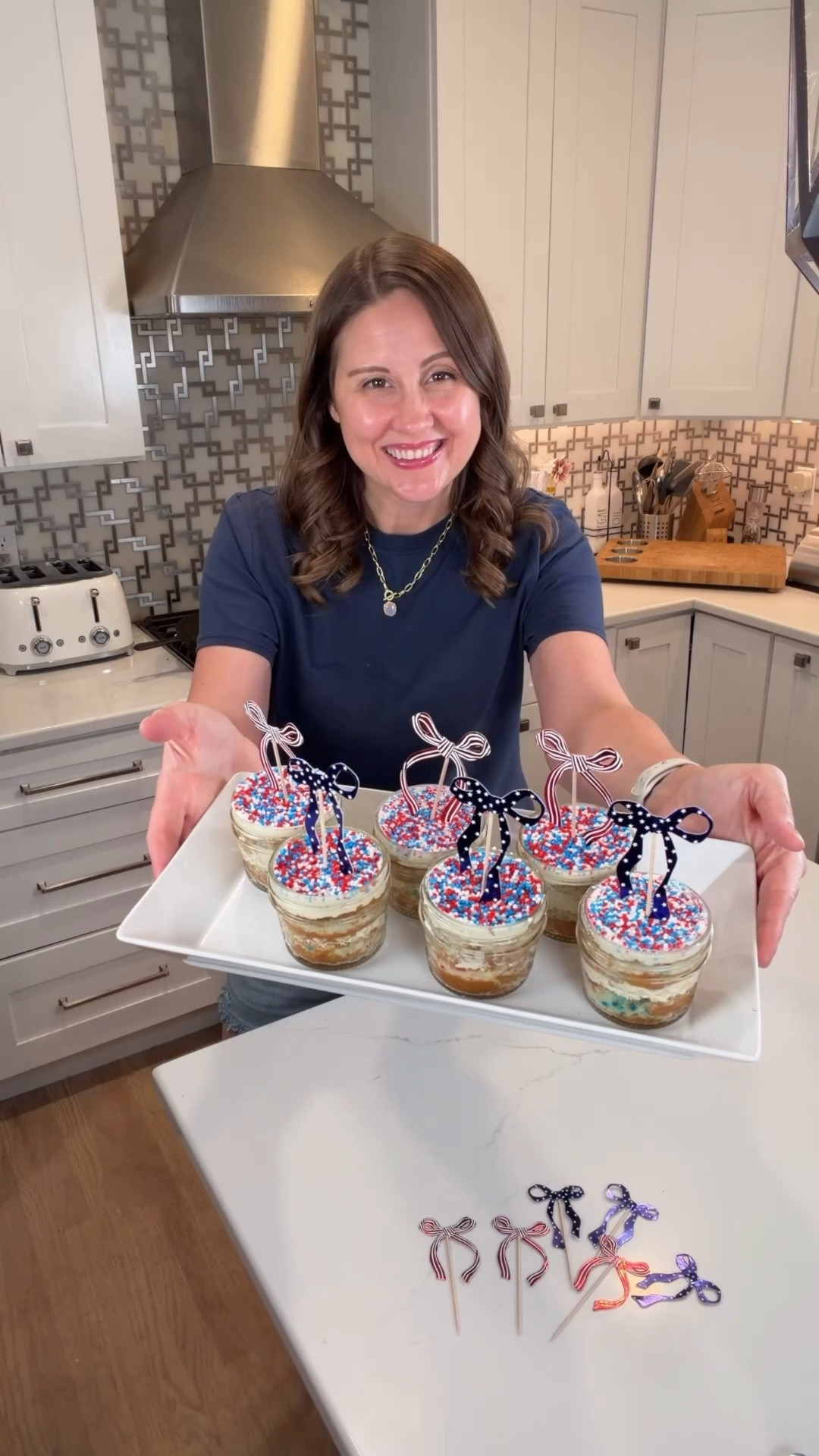 ❤️🤍💙 These patriotic dot cakes are the showstopper dessert everyone will be talking about this 4th of July! 🇺🇸🍰✨

Made with red, white & blue cake mix and layered with TWO layers of homemade buttercream frosting, these mini cakes look bakery-worthy but are surprisingly easy to make! Finish them with festive sprinkles for the sweetest patriotic treat.

✨ Homemade Buttercream:
• 1 stick salted butter (½ cup)
• 2 tsp vanilla extract
• 2 cups powdered sugar
• 2 tbsp heavy whipping cream

Beat the butter until smooth, then mix in the remaining ingredients until light and fluffy.

Perfect for 4th of July parties, BBQs, cookouts, and summer celebrations! Save this idea for your holiday dessert table! ❤️🤍💙

#LTKFamily #LTKParties #FourthOfJulyDesserts #PatrioticTreats #SummerBaking #DotCake

#LTKSeasonal #LTKfoodie #LTKHome
