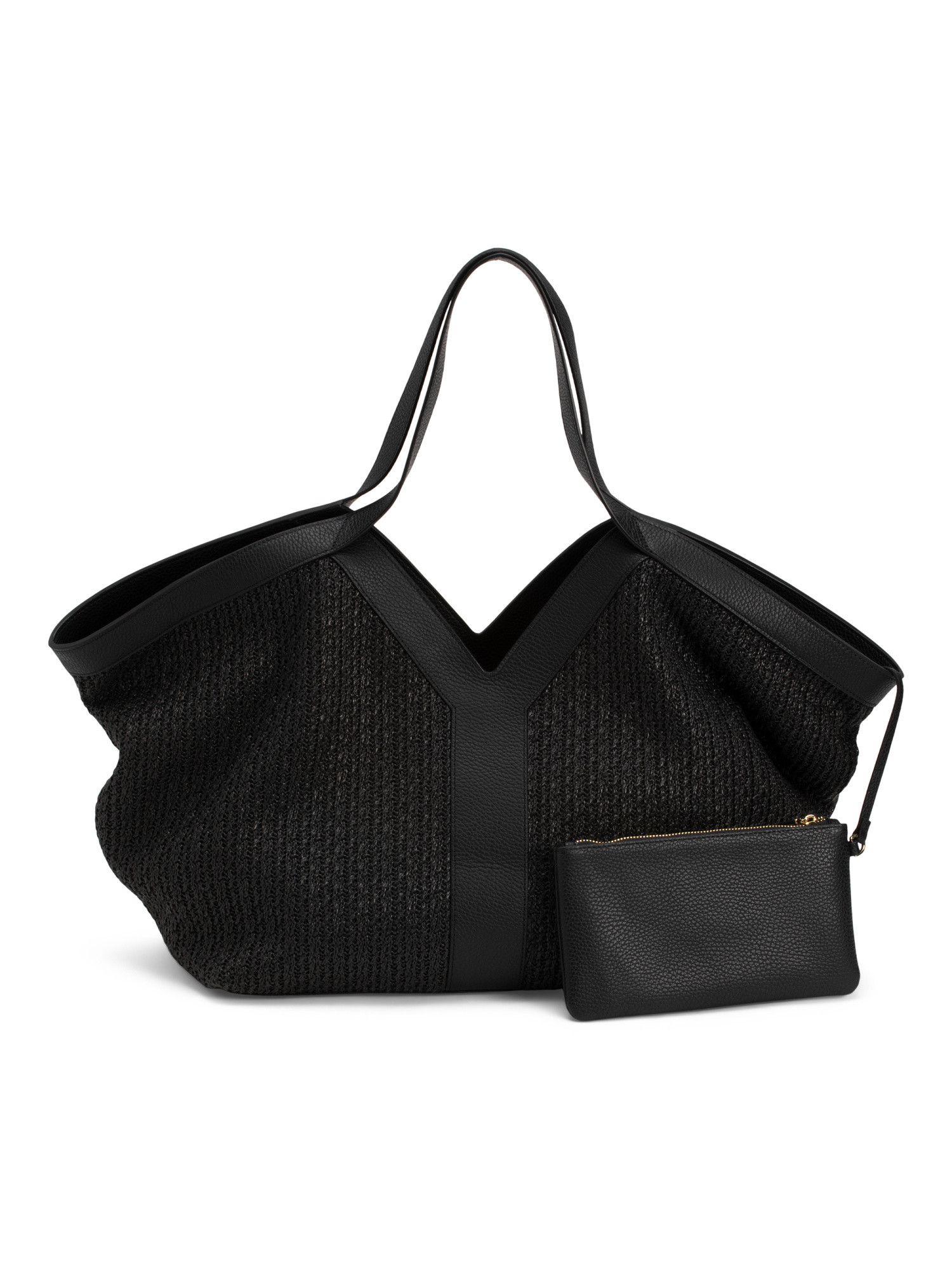 Made In Italy Leather And Straw Large Tote | Handbags | Marshalls | Marshalls