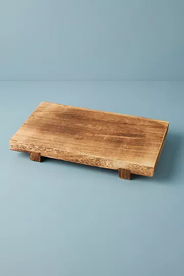 Paulownia Wood Pedestal Tray | Anthropologie (US)