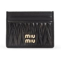 Miu Miu Portemonnaie - Quilted Black Lamb Leather Compact Wallet - Gr. unisize - in Schwarz - für Damen | Fashionette (DE)