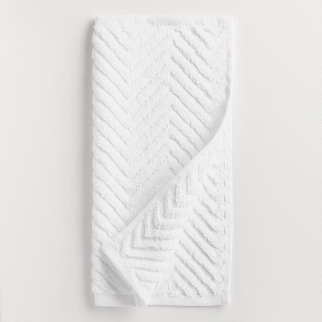 White Chevron Spa Washcloth, Set of 2 | World Market