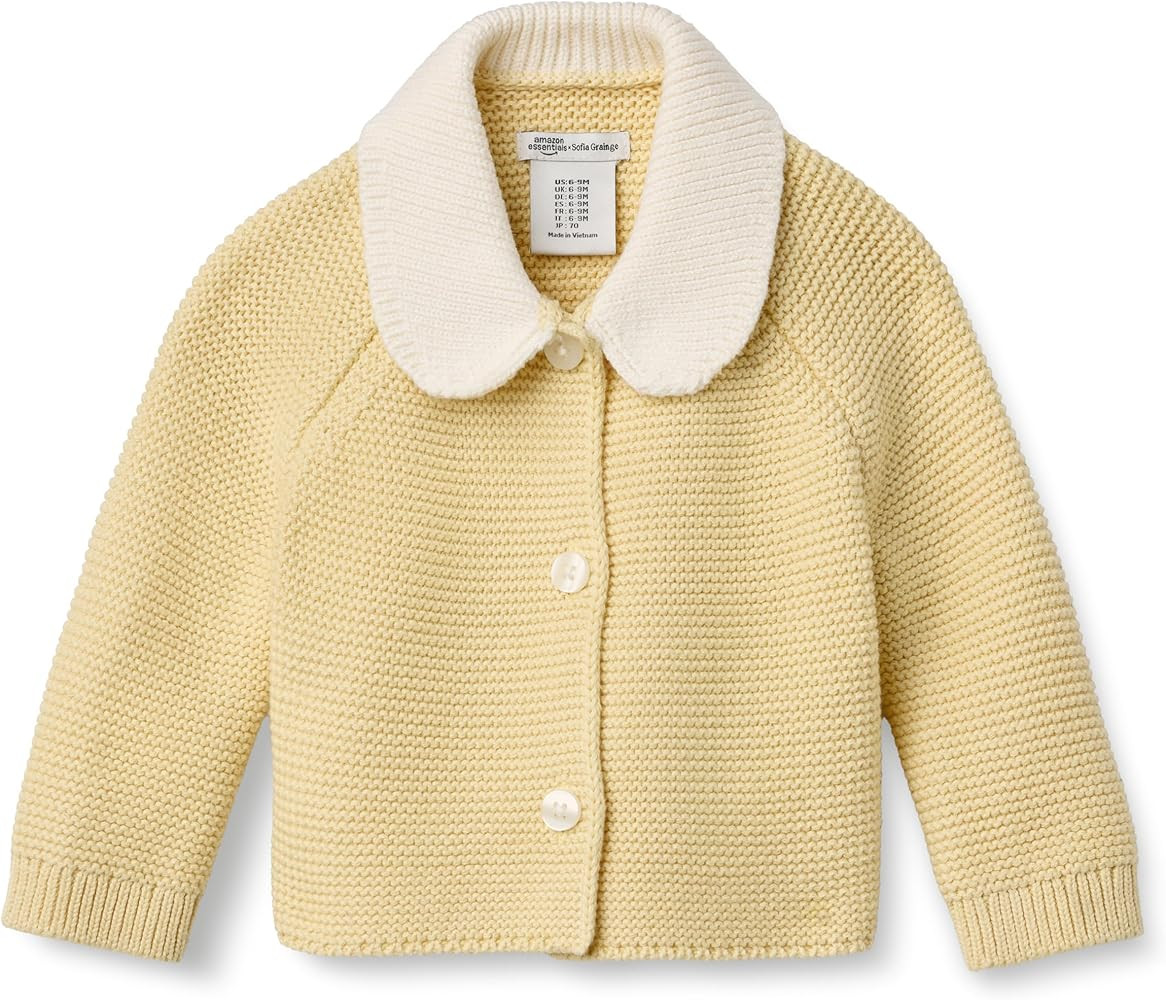 Amazon Essentials x Sofia Grainge Unisex Toddlers and Babies' Peter Pan Collar Sweater Jacket | Amazon (US)