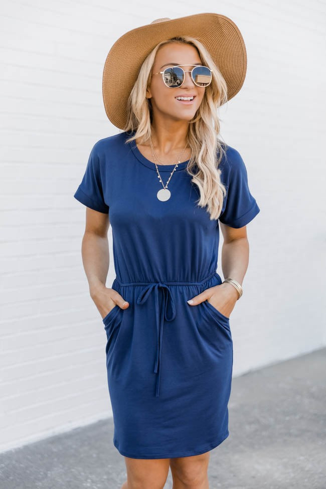 Our Typical Love Navy T-Shirt Dress | The Pink Lily Boutique