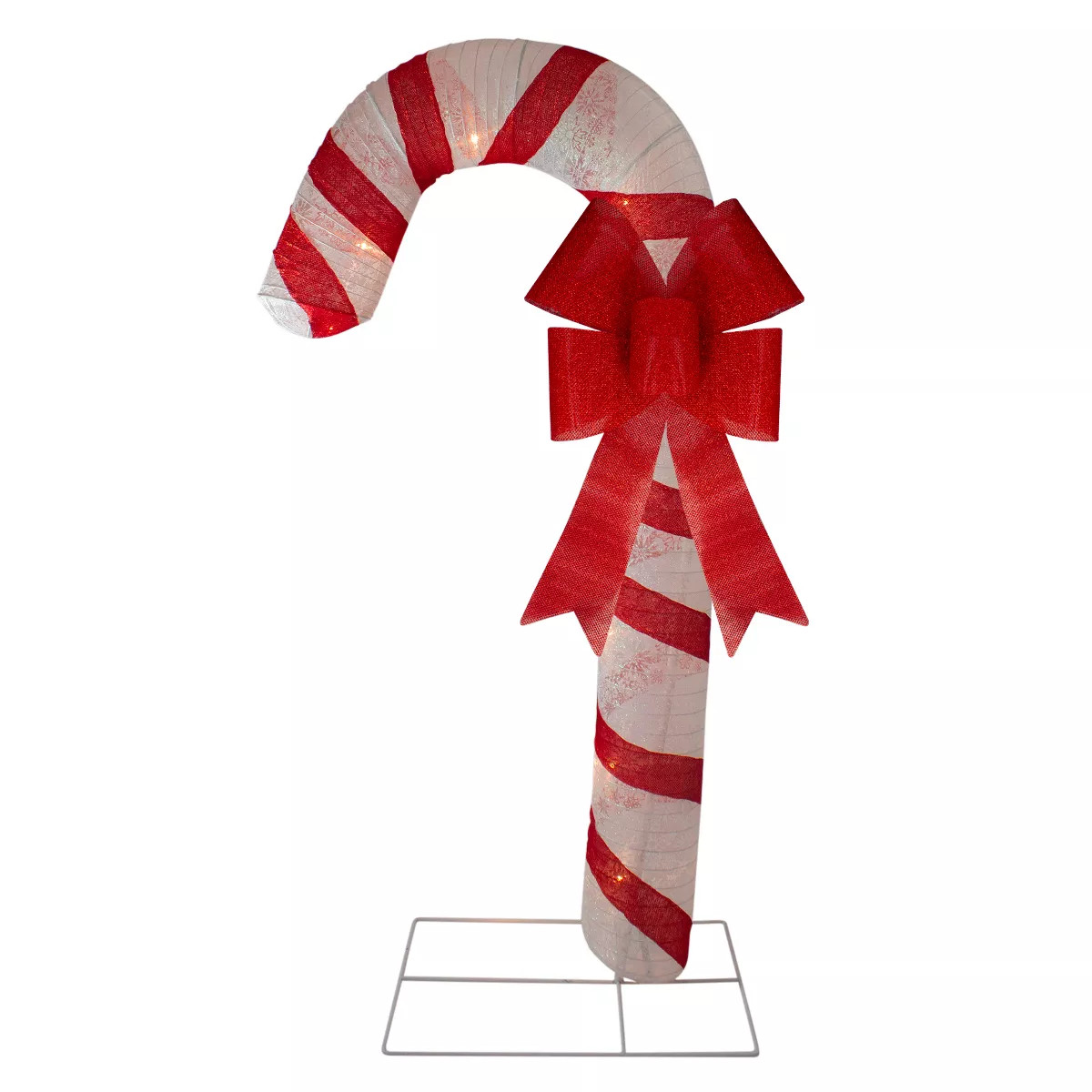Northlight 72" Pre-Lit Red and White Glitter Candy Cane Christmas Outdoor Decoration | Target