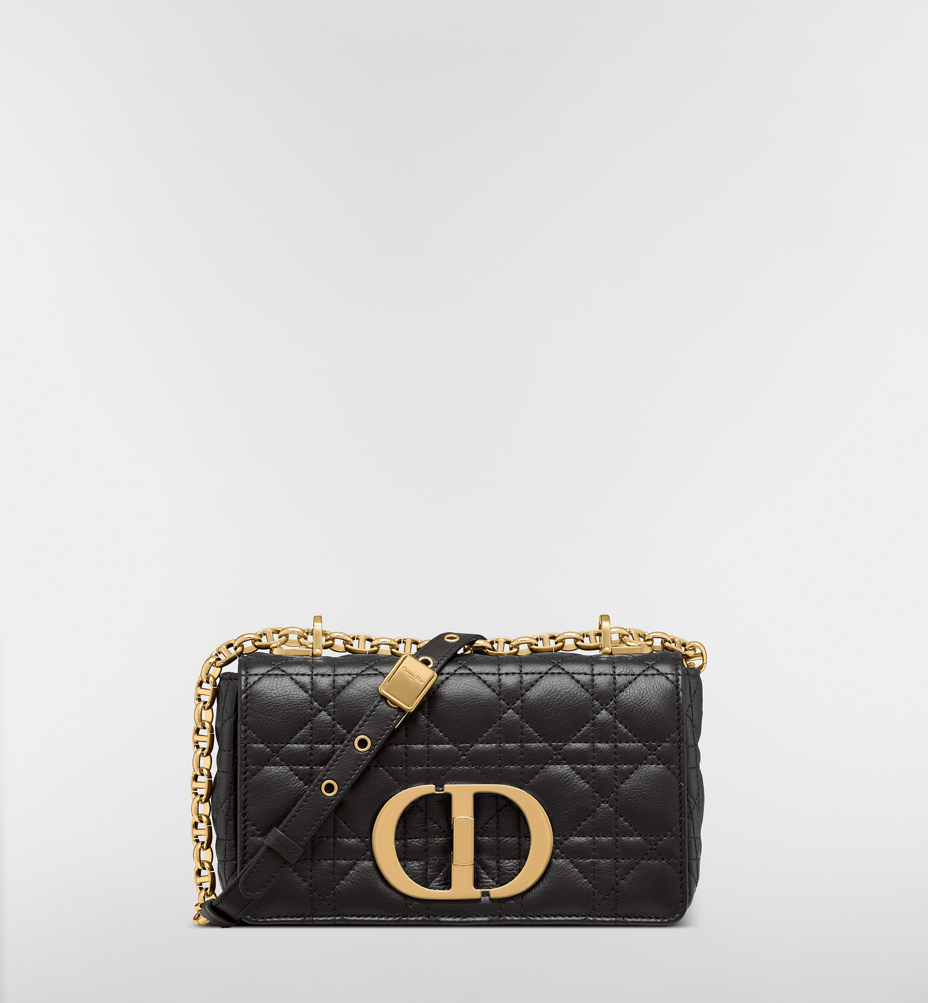 Small Dior Caro Bag Black Supple Cannage Calfskin | DIOR | Christian Dior Parfums UK