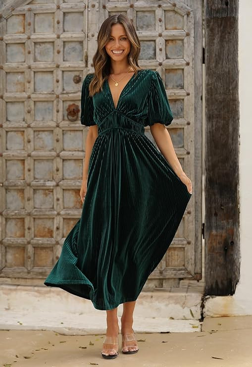 Sissyaki Women's Velvet Formal Dresses for Wedding Guest 2025 Fall Winter Dress | Amazon (US)