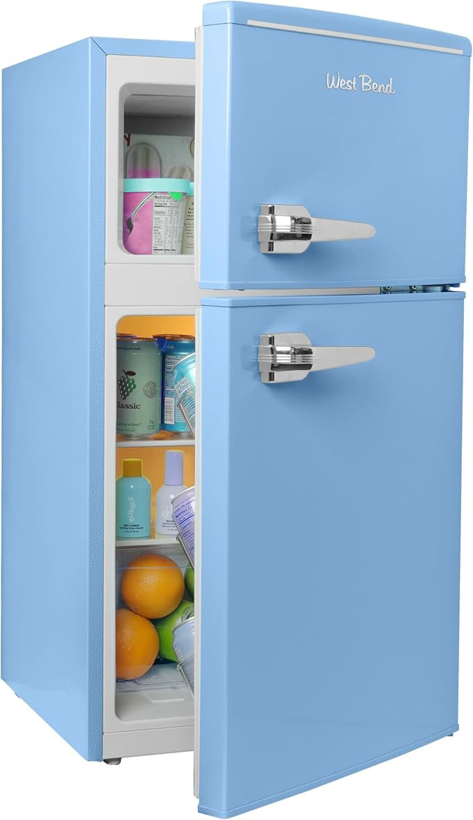 West Bend Mini Fridge with Freezer for Bedroom, Office, Bar or Dorm Room, Retro Compact Refrigera... | Amazon (US)